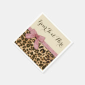 Meisje Leopard Print Baby Roze Boog Servetten (Hoek)