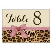 Meisje Leopard Print Baby Roze Boog Tafelnummer (Achterkant)