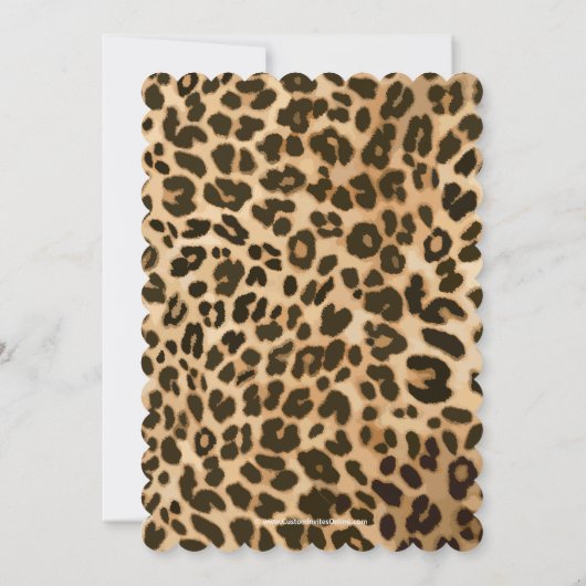  Meisje Leopard Roze Bow Verjaardagsfeest Kaart (Achterkant)