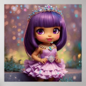 Meisje leuk prinses roze Tiara etnisch Poster (Voorkant)