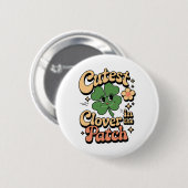 Meisje leukste klaver in de patch door ronde button 5,7 cm (Voorkant /achterkant)
