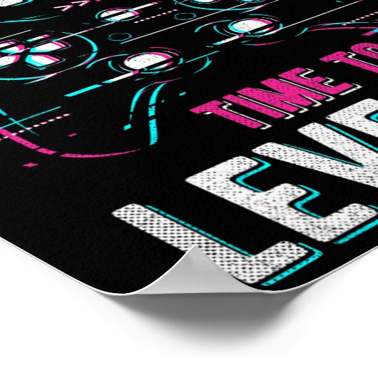 Meisje Level Up Video Game Verjaardagsfeestje Gift Poster (Hoek)