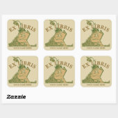 Meisje lezen boek in bloemen ex libris Sjabloon Vierkante Sticker (Vel)