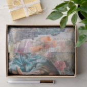 Meisje lezen collage stijl decoupage papier (Geschenk)