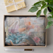 Meisje lezen collage stijl decoupage papier (Geschenk)