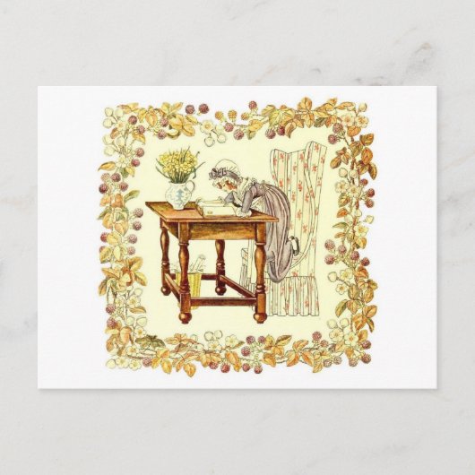 Meisje Lezen met Daffodils Briefkaart (Voorkant)