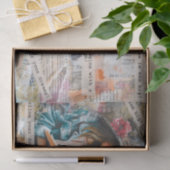 Meisje lezen met droom citaten collage decoupage tissuepapier (Geschenk)