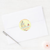 Meisje lezen naar pop afgerond boekenplaat ronde sticker (Envelop)