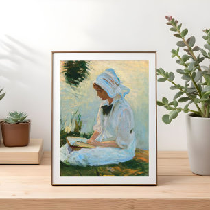 Meisje lezen via een stream, Sargent 1888 Poster