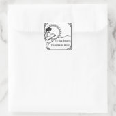 Meisje Lezing Art Nouveau Stijl Boekplaat Vierkante Sticker (Tas)