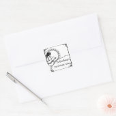 Meisje Lezing Art Nouveau Stijl Boekplaat Vierkante Sticker (Envelop)