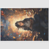 Meisje Lezing Boeken 2 Decoupage papier (Voorkant)