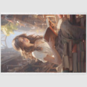 Meisje Lezing Boeken 3 Decoupage papier (Voorkant)