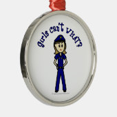 Meisje lichte politieagent metalen ornament (Rechts)