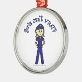 Meisje lichte politieagent metalen ornament (Links)