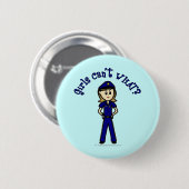 Meisje lichte politieagent ronde button 5,7 cm (Voorkant /achterkant)