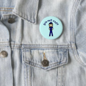 Meisje lichte politieagent ronde button 5,7 cm (In situ)