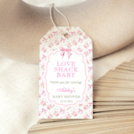Meisje Liefde Shack Baby shower Dank u Cadeau Labe Cadeaulabel