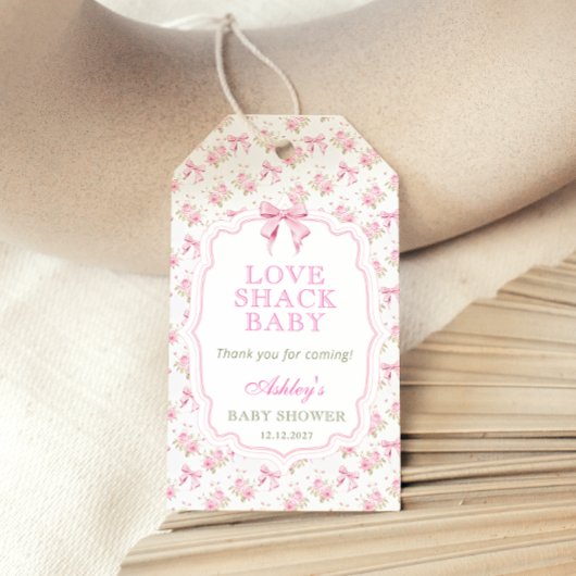 Meisje Liefde Shack Baby shower Dank u Cadeau Labe Cadeaulabel