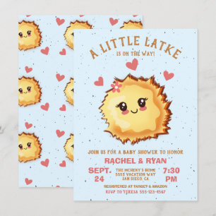 Meisje Little Latke Chanoeka Baby shower Kaart