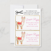 Meisje Llama Luier Raffle Tickets Kaart (Voorkant)