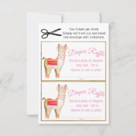 Meisje Llama Luier Raffle Tickets Kaart