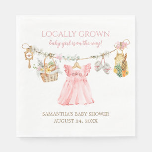 Meisje lokaal gekweekte baby shower luncheon servet