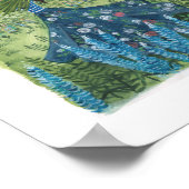 Meisje loopt door veldbloemen poster (Hoek)