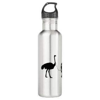 Meisje loopt haar huisdier Ostrich Funny Gag Gift  Waterfles