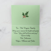 Meisje loopt in de sneeuw Custom Feestdagen Kaart (Binnen)