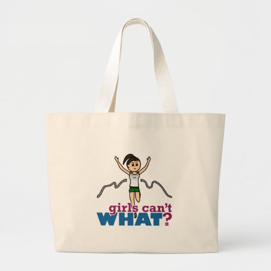 Meisje loopt in groen grote tote bag (Voorkant)