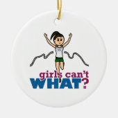 Meisje loopt in groen keramisch ornament (Voorkant)