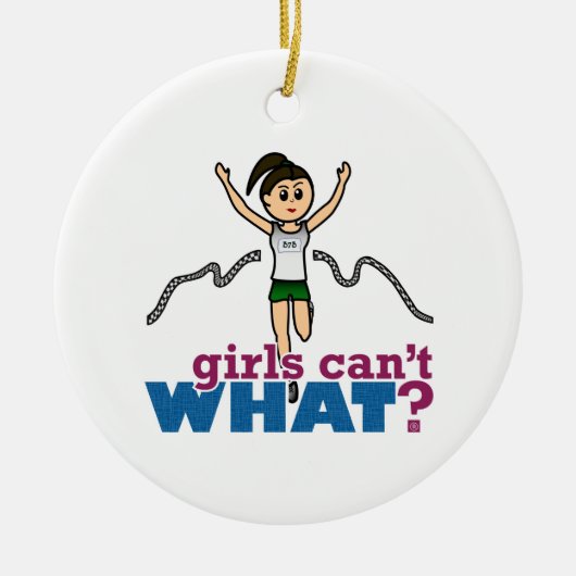 Meisje loopt in groen keramisch ornament (Voorkant)