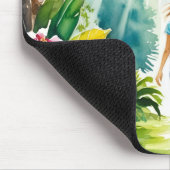 Meisje loopt in oerwoud Mousepad Muismat (Hoek)