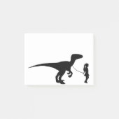 Meisje loopt met haar dichter Dinosaur Funny Gag G Post-it® Notes (Voorkant)