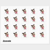 Meisje loopt op een koord vierkante sticker (Vel)