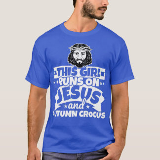 Meisje loopt op Jezus en Autumn crocus T-shirt