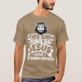 Meisje loopt op Jezus en Autumn crocus T-shirt
