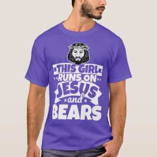 Meisje loopt op Jezus en Beren Premium T-shirt