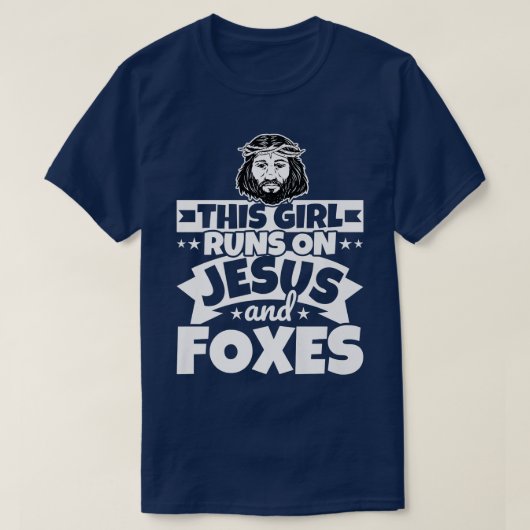Meisje loopt op Jezus en Foes T-shirt (Design voorkant)