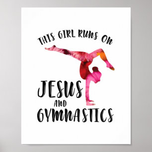 Meisje loopt op Jezus en Gymnastiek - Acrobat Pas Poster