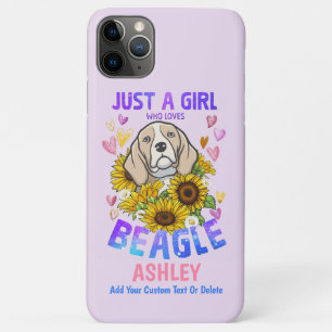 Meisje Loves Beagle Zonnebloem Case-Mate iPhone Case
