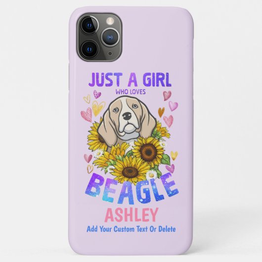 Meisje Loves Beagle Zonnebloem Case-Mate iPhone Case (Achterkant)