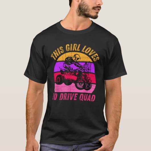 Meisje Loves Drive ATV Quad Bike Rider Modderrit S T-shirt (Voorkant)