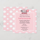 Meisje Luier Pin Douche Uitnodiging (Voorkant / Achterkant)