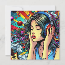 Meisje Luisteren naar Muziek op Hoofdtelefoon Psyc