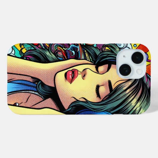 Meisje Luisteren naar Muziek op Hoofdtelefoon Psyc Case-Mate iPhone Case (Achterkant (horizontaal))