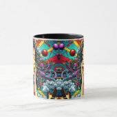 Meisje Luisteren naar Muziek op Hoofdtelefoon Psyc Mok (Midden)