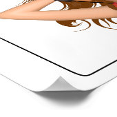 Meisje luistert naar muziek poster (Hoek)