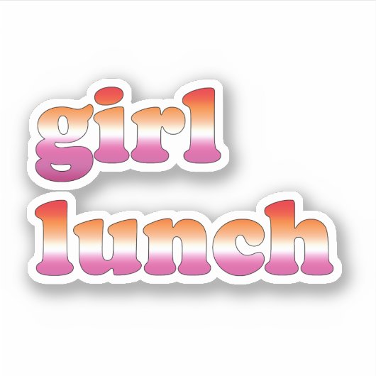 Meisje Lunch Lesbienne Sticker (Voorkant)
